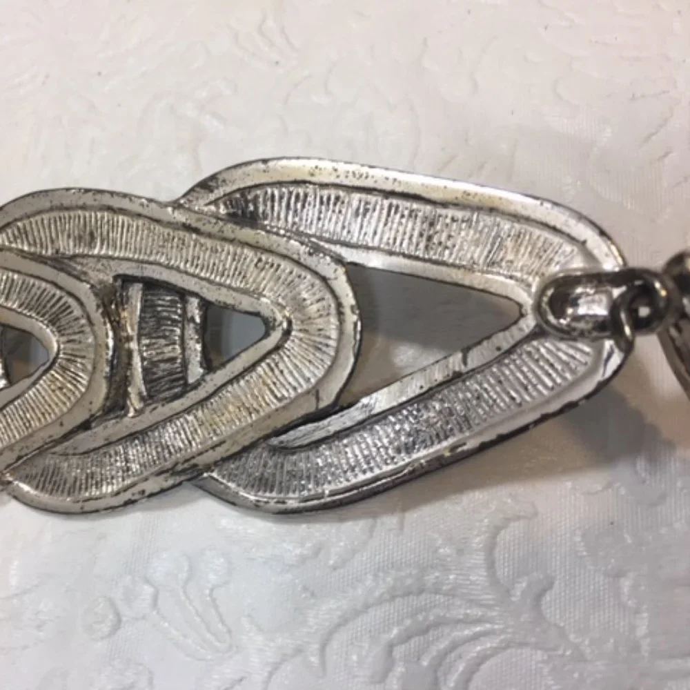 Chico's Black Genuine Leather Fashion Adjustable Silver Buckle Belt Size S/M